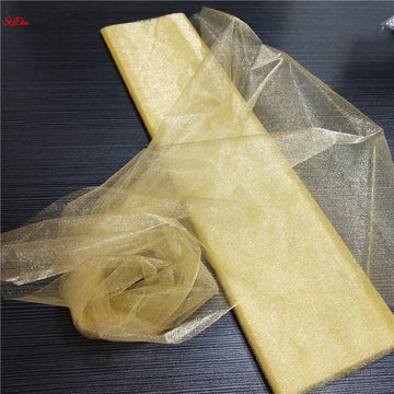 48CM*5M White Snow Yarn For Wedding Arches Sheer Crystal Organza Tulle Fabric Outdoor Wedding Birthday Party Decoration 5Z