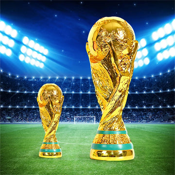 Golden Resin Football Trophy Figurines Champions Soccer Trophies Resin Ornament Football Fan Gift Home Office Decoration Craft