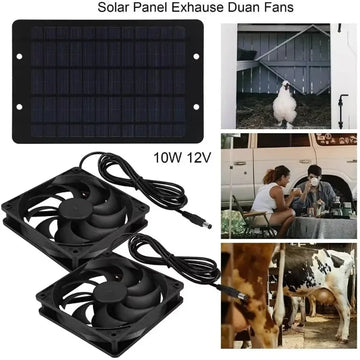 2025 Solar Exhaust Fan Portable 10W 12V 10 inch Solar Exhaust Fan Air Extractor for Outdoor Dog Chicken House Greenhouse Fan