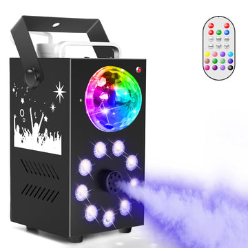 Datewink 700W Smoke Fog Machine 9LEDs RGB Stage Lights Effect Remote Control Fogger Ejector For Disco DJ Christmas Party Wedding