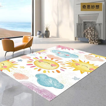Boho Rugs Area Rug for Living Room Rainbow Kids Rug Non-Slip Sunshine Carpet Ultra Soft Rug Dining Room Christmas Gift for Kids