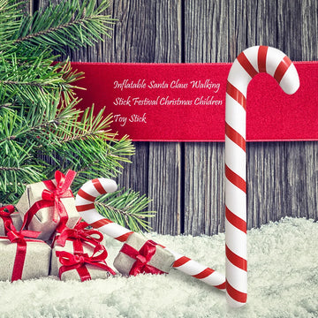 90cm Christmas PVC Inflatable Balloon Cane Toys Kids Inflatable Candy Cane Balloons Indoor and Outdoor Holiday Decoration Props