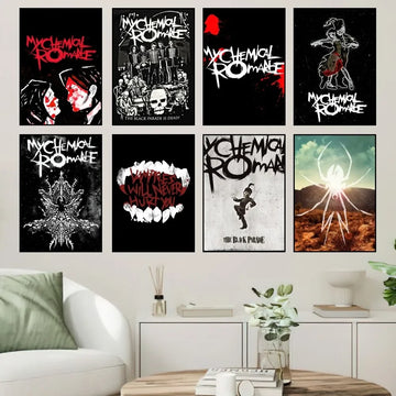 Classic Abstract Wall Art, Halloween Skeleton Romance Band, HD Canvas Print Poster, Home Living Room Bedroom Decoration
