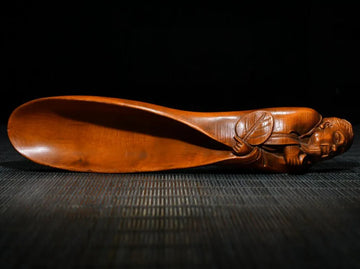 Archaize Seiko Hand-carved Boxwood Tea Shovel Tea Saint Lu Yu Sculpture Tea Set Craft Statute