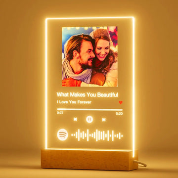 Personalized Spotify Music Plaque Custom Anniversary Couples Gifts Acrylic Plaque with Night Light Spotify Photos Birthday Gifts