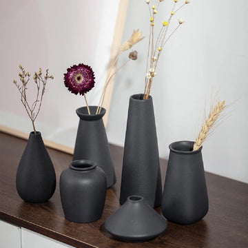 Small Ceramic Vase for Flowers Plants, Matte Vases for Modern Table Shelf Home Decor Wedding Frosted Elegant Ceramic Vase