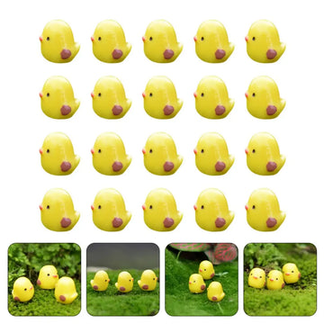 50PCS Resin Tiny Chicken Figurines Mini Chickens Miniatures Micro Landscape Fairy Garden Decor Terrarium Crafts Ornament