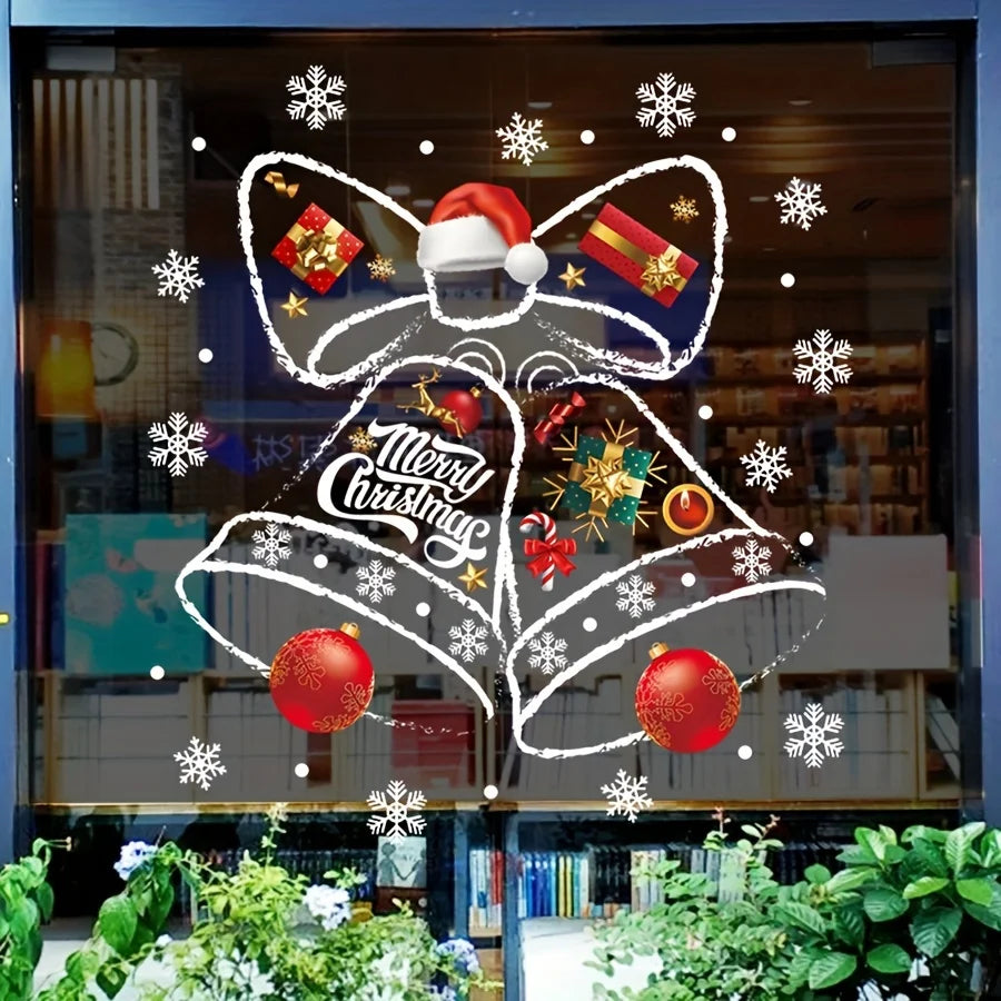 1pc Christmas decorative window stickers, clock stickers for shopping centers, window shop glass window stickers