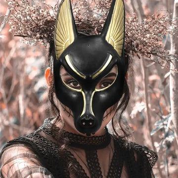 Retro Halloween Mask Cosplay Props Anubis Mask Man Miss Halloween Decor Plastic Festival Arty Props Cosplay Adult Masks