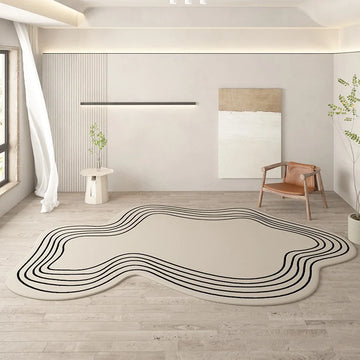 VIKAMA Cream Style Imitation Cashmere Carpet Home Decoration Winter Soft Non-Slip Living Room Bedroom Cloakroom Floor Mat