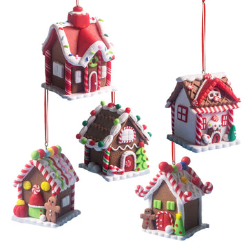 Gingerbread House Ornaments Holiday Christmas Tree Ornament with Rope House Decor Xmas Decorative Hanging Ornaments for Xmas