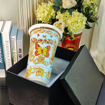 Nordic horn shaped ceramic vase, modern and simple bone china home decor, living room TV cabinet decoration, vase insertion