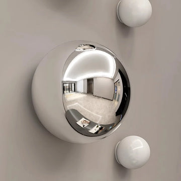 Creative Electroplating Imitation Metal Mirror Nail Free Wall Decoration Ball Living Room Dining Room Bedroom Hanging Decoration