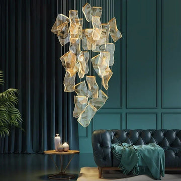 Modern Acrylic Led Chandeliers Villa Stair Lobby Ceiling Pendant Lights Home decoration Living Room Hanging Lamp Lustre fixture