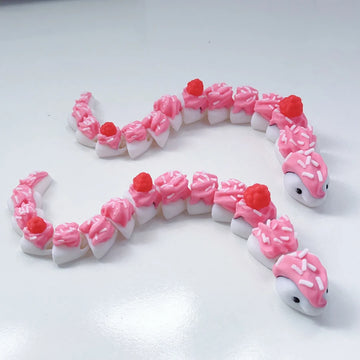 3d Printed Egg Snake Model, Plastic Animal Ornament That Can Swing, Movable Joints, Creative Desktop Decoration Sculpture