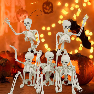 1-3Pcs Halloween Posable Skull Skeleton Skeleton Human Bones for Halloween Party Home Decoration Haunted House Horror Props Gift