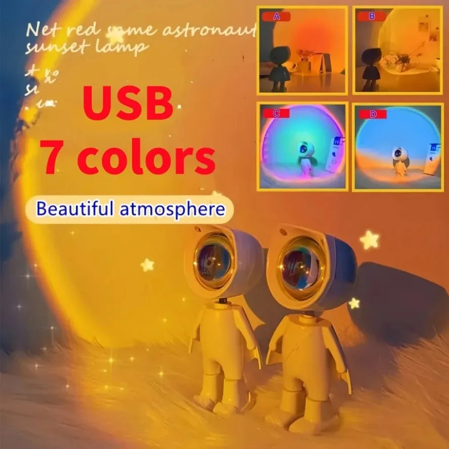 RGB Night Light Colorful LED Sunset Lamp Photography Atmosphere Lighting Bedroom Room Decor Children's Gift Projector Charge