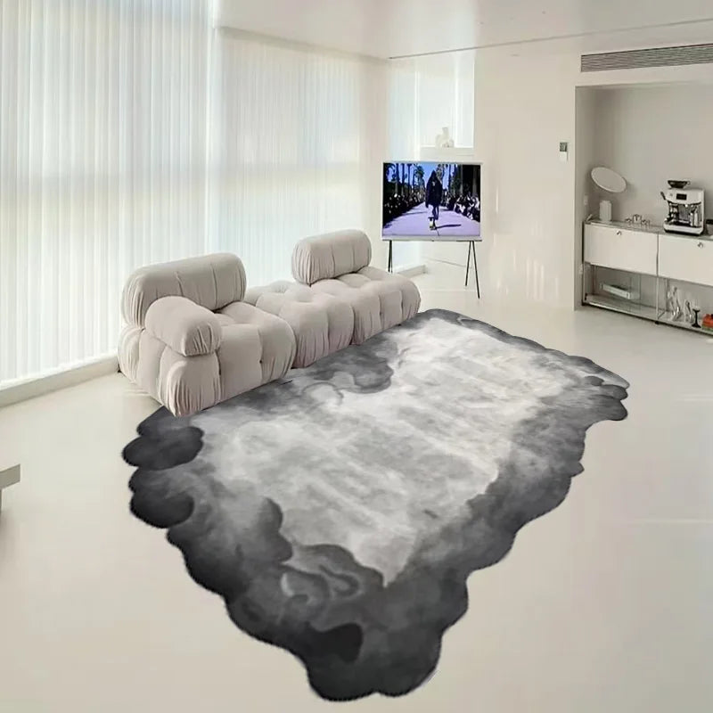 Irregular Shapes Living Room Decoration Gradient Carpet Thick Plush Lounge Floor Mat Home Soft Rug Modern Style Rugs for Bedroom