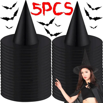 Halloween Hat Black White Witch Cap Halloween Home Party Hanging Decorations Cosplay Props Festival Favor Wizard Hats Kids Toys
