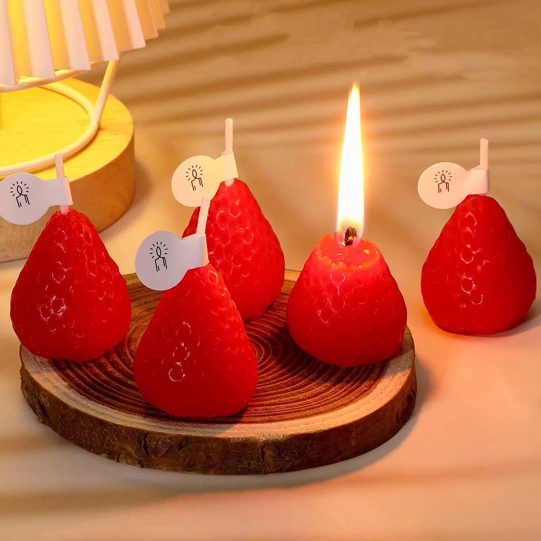15pcs Strawberry Shaped Scented Candles Fruit Aroma Soy Wax Handmade Candle Home Valentine's Day Decoration Birthday Gifts
