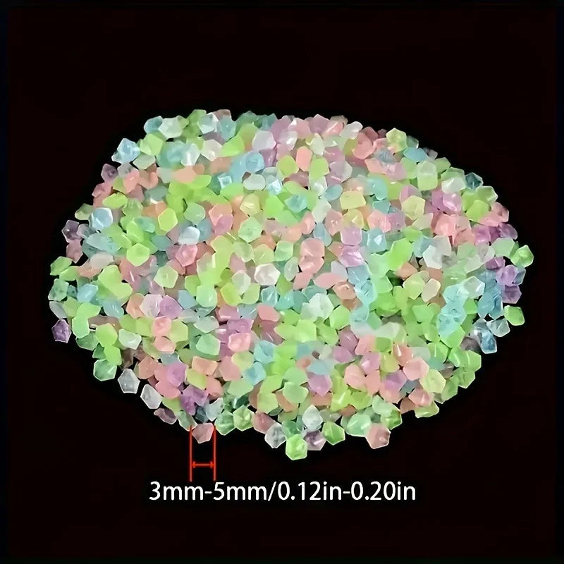1000pcs 3-5mm Mini Luminous Resin Stones For Succulent Garden Decor Micro Landscape Bonsai Decor Pathway Aquarium home Decor