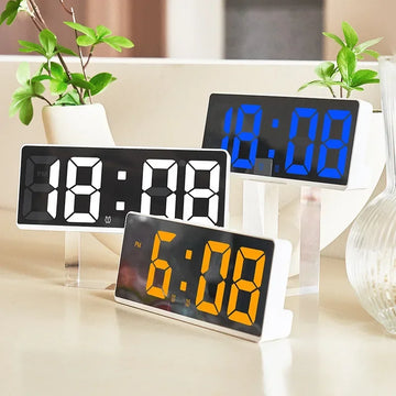 Multifunctional LED Number Clock Color Nightlight Temperature Calendar Alarm Large Digital Electronic Backlight Home Decor