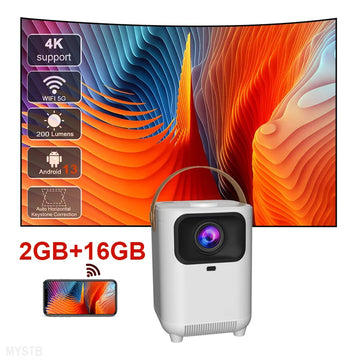 4k Laser Projector Ultra Short Throw Android 13 Mobile Phone Control Low Noise Beam mini Home Studio Cinema 200lmansi wifi 5G