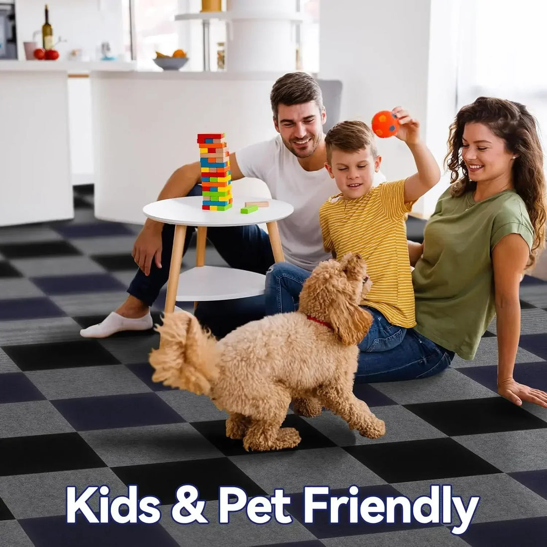 30x30CM DIY Self Adhesive Carpet Floor Tiles Sticker Square Rugs Peel And Stick Mat Flooring For Kitchen Home Decor Carpets 