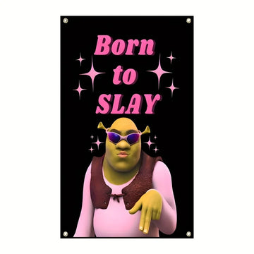 ”Born to SLAY"flag, 3x5fts 2x3fts Durable polyester fiber, brass washer and double stitching, outdoor home decoration