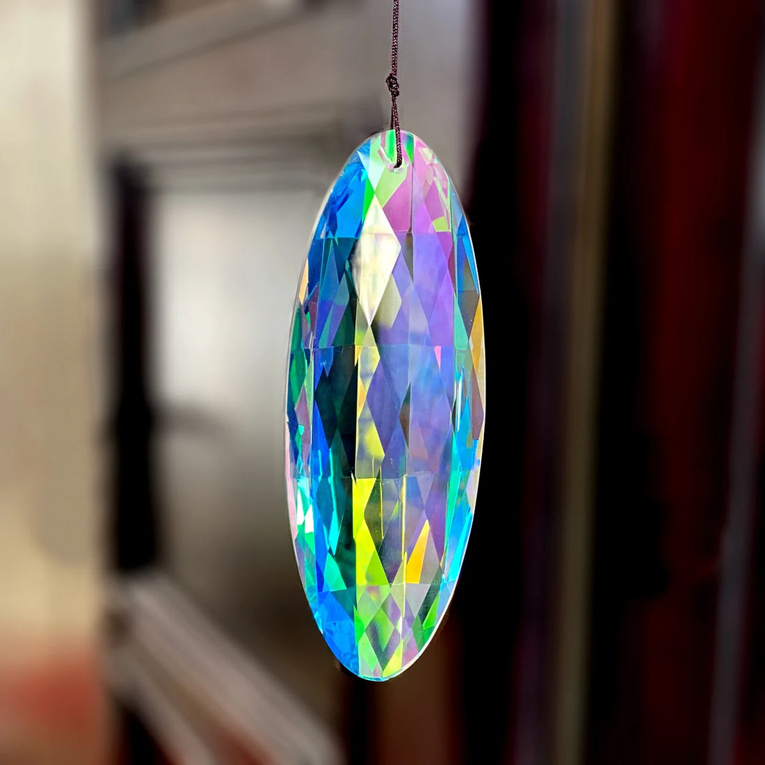 120mm Crystal AB-Color Hanging Prism Suncatcher for Windows Decor Chandelier Parts DIY Home Wedding Garden Decor Accessories