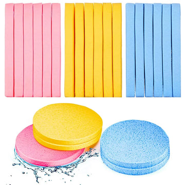 12Pcs Compressed Facial Sponge for Estheticians Face Round Cleansing Sponge Makeup Removal Sponge Pad Exfoliating Spa Washing
