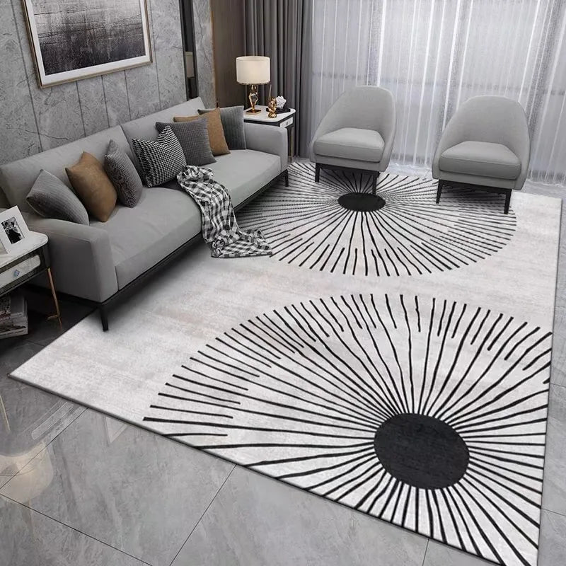 VIKAMA Simple Light Luxury Crystal Velvet Carpet Nordic ins Wind Living Room Mats 3D Printed Bedroom Rugs Balcony Bed Blanket