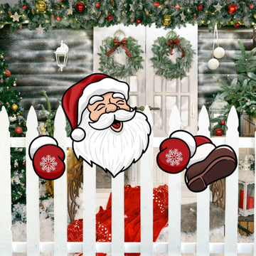 2024 New year santa claus fence peeps christmas decoration outdoor holiday occasion home garden новы Decoration Navidad new