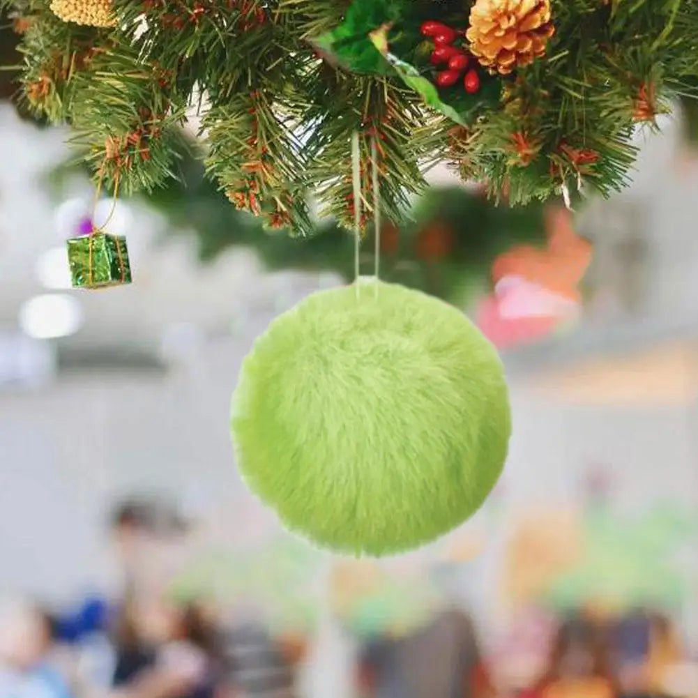 12pcs Plush Christmas Ball Decoration Christmas Tree Decoration Christmas Party Christmas Tree Home Furnishings