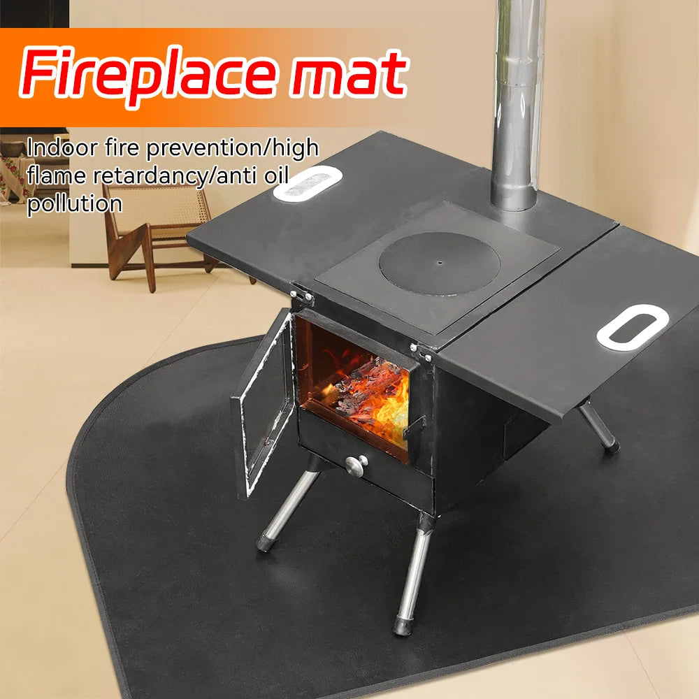 Fireproof Hearth Rugs Flame Retardant Protection Floor Fireplace Mat Non Slip Wood Stove Pad for Home Indoor Outdoor BBQ
