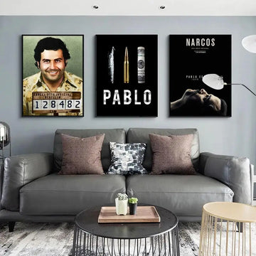 Narcos TV Series Pablo Escobar Whitepaper Poster Fancy Wall Sticker for Living Room Bar Decoration Decor Art Wall Stickers