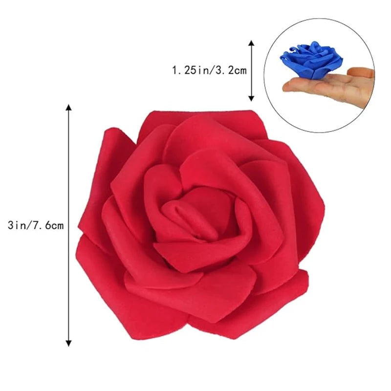 10/20/50Pcs Artificial Foam Rose Flowers PE Fake Flower for Home Room Dceor Wedding Party Halloween Thanksgiving Christmas Decor