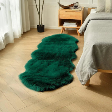 Shaggy Luxurious Fur Rug Bedroom Soft Fluffy Faux Sheepskin Area Rugs Washable Plush Bedside Carpet for Living Room Sofa Decor