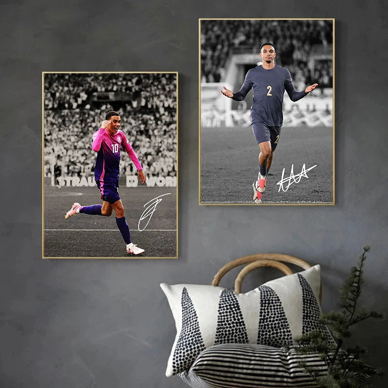 Modern Soccer Sport Player Portrait Posters Print Football Play Picture Canvas Wall Painting Living Room Bedroom Home Decor