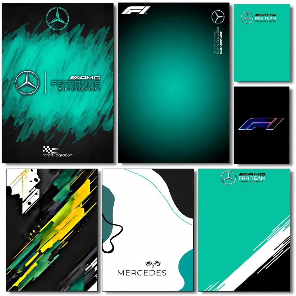1PC Minimalist F1 Technic Compatible Poster Self-adhesive Art Waterproof Paper Sticker Coffee House Bar Room Wall Decor