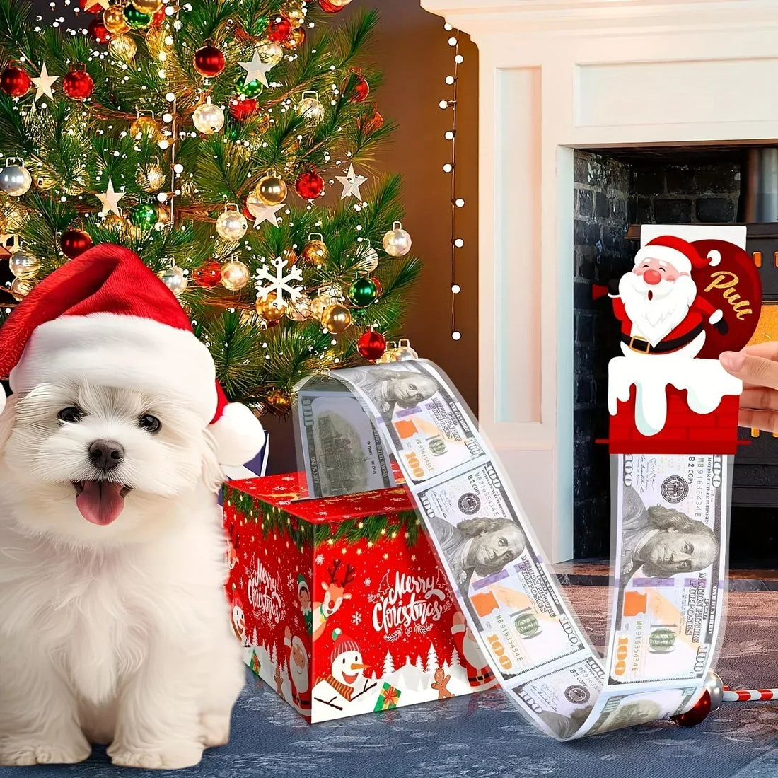 1-20PCS Christmas Gift Father Christmas Elk Christmas Tree Pattern Money Draw Surprise Box Festive Small Gifts Party Supplies