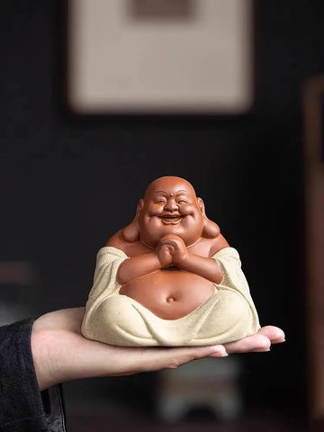 Zhaocai Purple Clay Maitreya Buddha Tea Pet Ornament Creative Big Belly Buddha Tea Set Tea Table Tea Ceremony Accessories