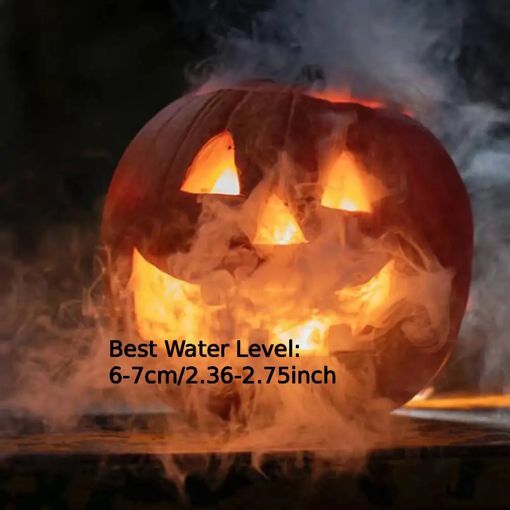 Ultrasonic Mist Maker Fogger Halloween Atomizer LED Pumpkin Light Water Fountain Pond Fog Machine for Halloween Party Xmas Decor