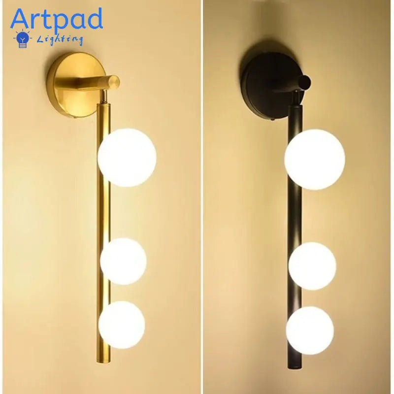 Artpad Lighting-Decorative Wall-Sconces-Light for Corridor Bathroom TV Background Golden Black Metal Wall Mirror Vanity Light G9