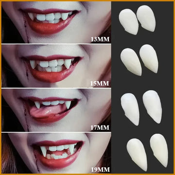 1 Pairs Halloween Vampire Teeth Fangs: Resin Dentures with Solid Glue, Ideal for DIY Party Costumes & Cosplay Props Decoration
