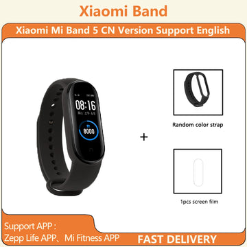 Xiaomi Mi Band 5 CN Edition Smart Band Kit Fitness Tracker Blood Oxygen Heart Rate Monitoring Sleep Step Count Exercise