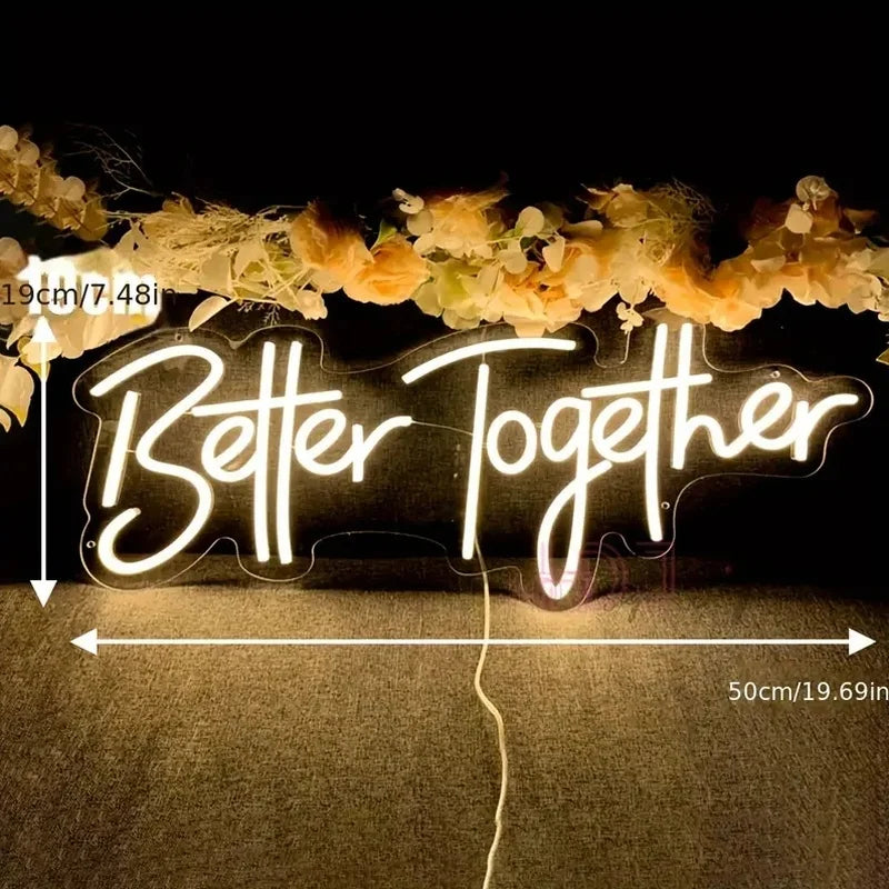 Better Together Neon Sign Large Size For Wedding Neon Light Sign Room Decor Neon Led Lights Bedroom Wedding Decoration