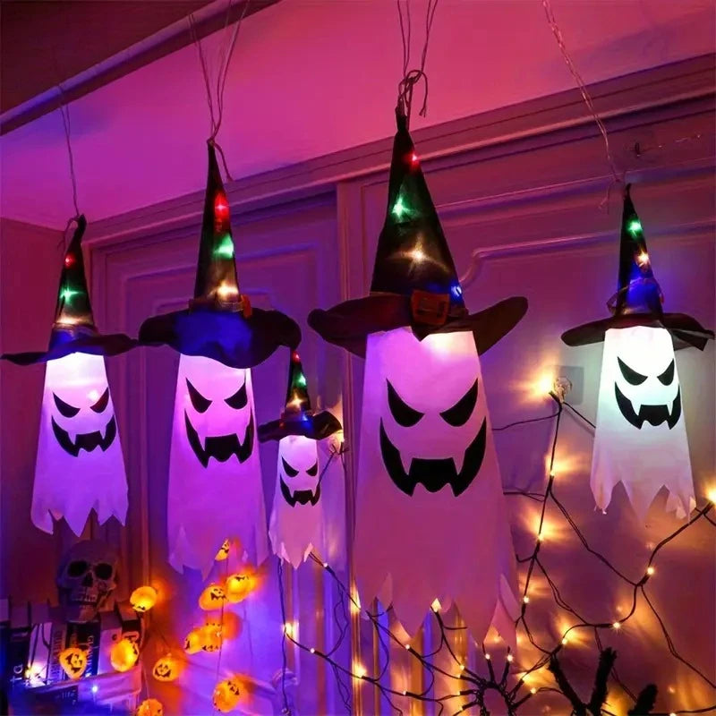 1-9PCS Halloween Party Dress Up LED Glowing Spooky Lamp Halloween Outdoor Light Horror Props Home Bar Decoration
