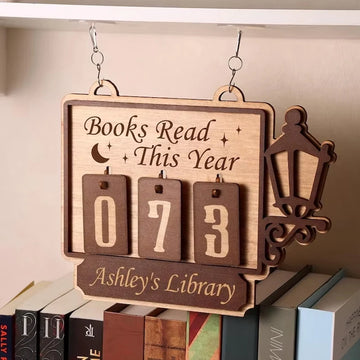 Personalized Books Read Tracker Books Read , Bookshelf Counter, Bookish Decor, Bookish Gift, Gift for Readers, Book Lovers Gift