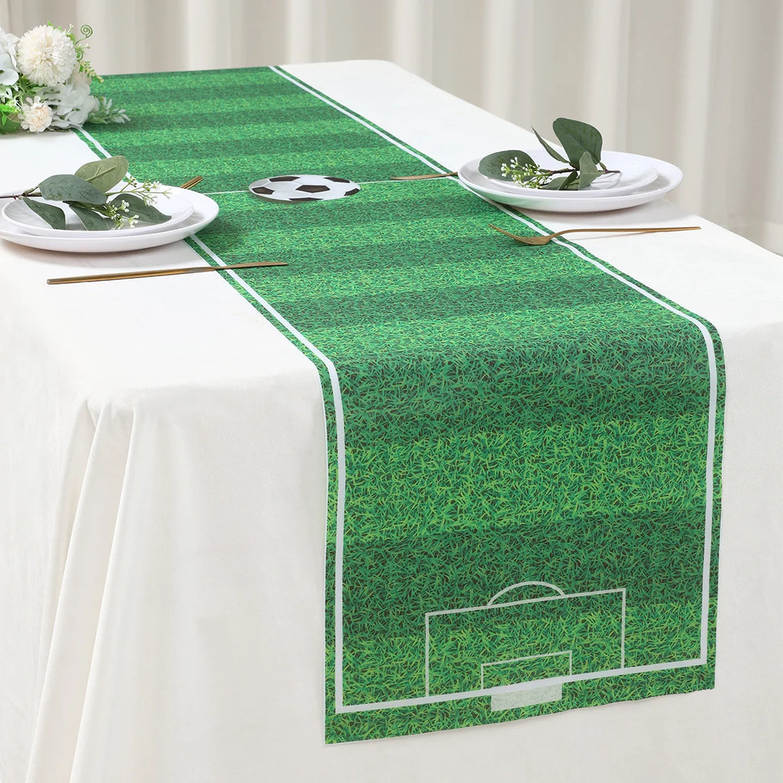 1pc Football Party Table Runner Soccer Birthday Decoration Soccer Theme Tablecloth Soccer Birthday Party Baby Shower Decor